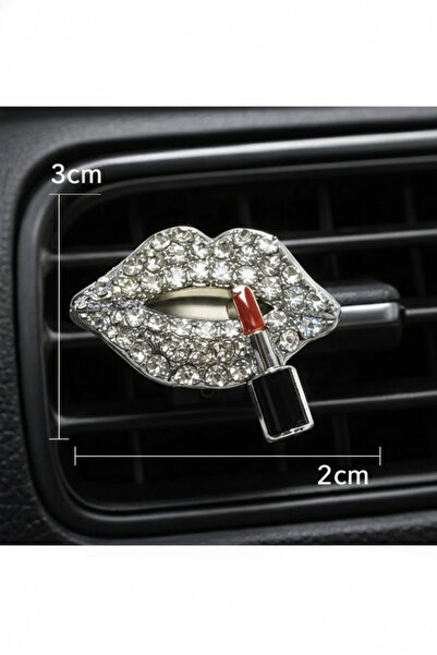 Çiçek Antalya زينة مكيف الهواء داخل السيارة على شكل شفاه مرصعة بالأحجار - تصم...