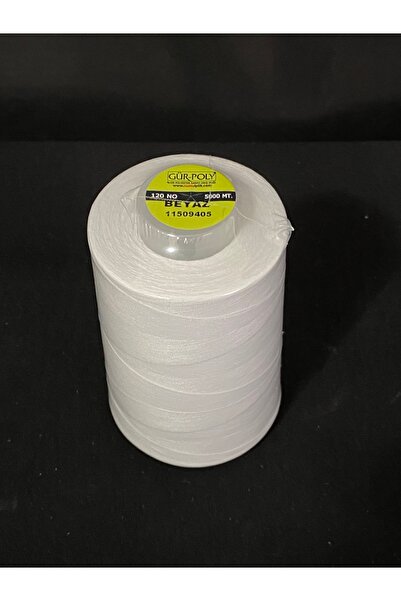 Poly Beyaz 120 no 5000 metre dikiş ipi /overlok ipi / dikiş makine ipi