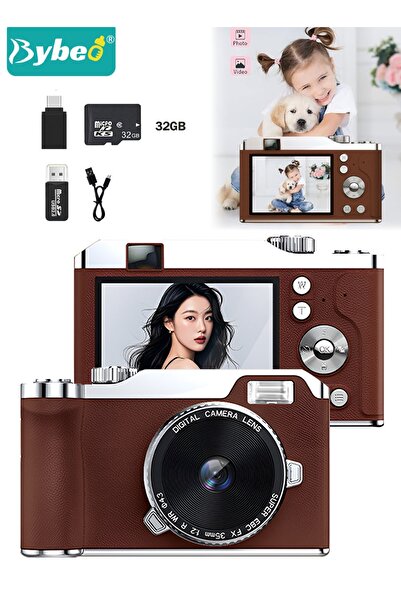 BYBEO Digital Camera, FHD 4K Camera, Digital Point and Shoot Camera with 16X ...