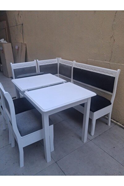 Bengi Ankara Mobilya Köşe Mutfak 90554 Tk Kayın ahşap Sandık Açıl Masa Babyfa...