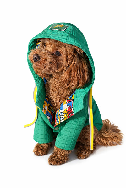 VERAPAWS Kapüşonlu Özel Tasarım Köpek Montu – İçi Desenli, Çıtçıt Detaylı Kış...