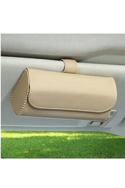 EHOME Sunglasses Holder for Car Sun Visor, Leather Auto Eyeglasses Storage Ca...