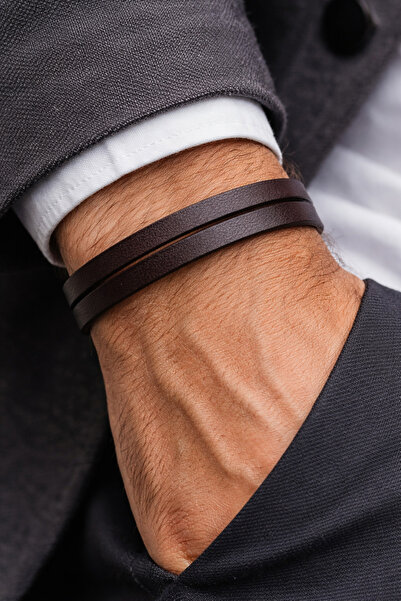 HER ŞEY NOTA www.herseynota.com Essential Brown – Plain Genuine Leather Men's...
