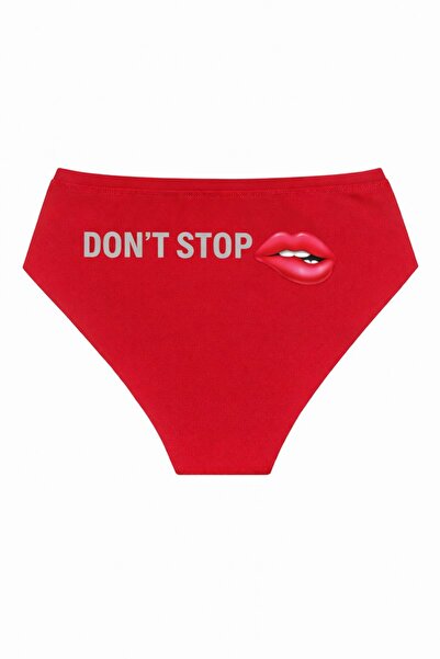 TWINTICKS Women's Red High Waist Slogan Slip Panties Special for Lovers