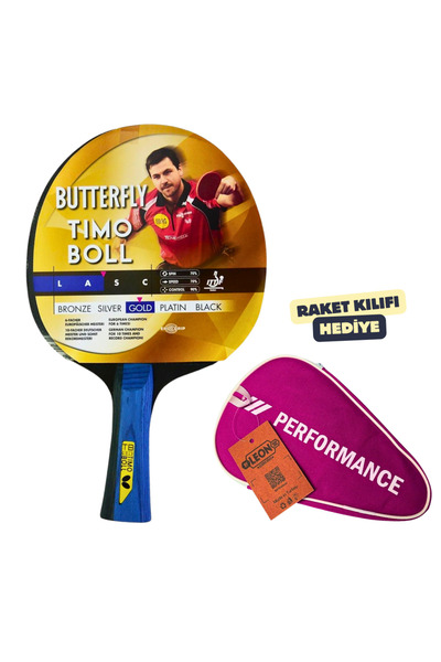 BUTTERFLY Timo Boll Gold Masa Tenisi Raketi ITTF Onaylı - Raket Kılıflı