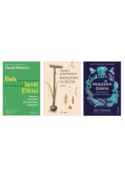 Domingo Yayınevi beklenti etkisi + bahcivan ve olum + muazzam dunya=(3 kitap)