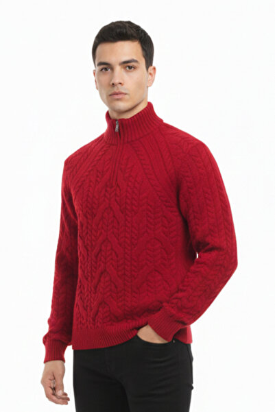 Pulltonic Men's Half Turtleneck Zippered Sweater