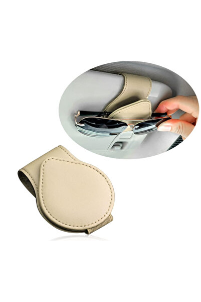 EHOME Magnetic Sunglass Holder for Car,PU Leather Sunglass Holder for Car Vis...