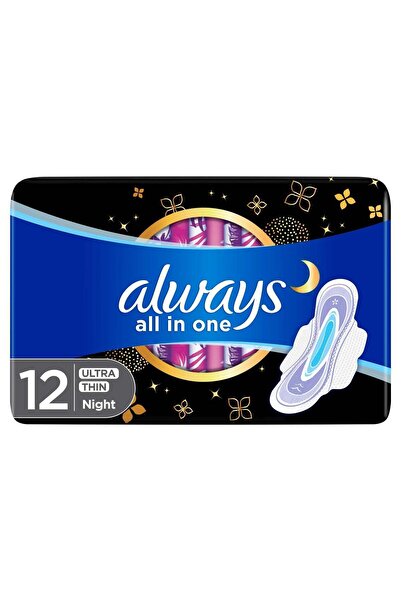 Always Ultra Thin All In One Night XL Pads With Wings 12 Pieces