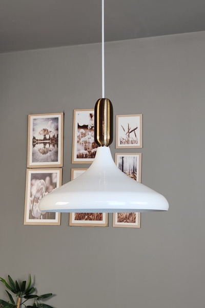 Bamyum Champion Beyaz İç Beyaz Eskitme Mistik Başlık Tekli Avize Sarkıt Salon...