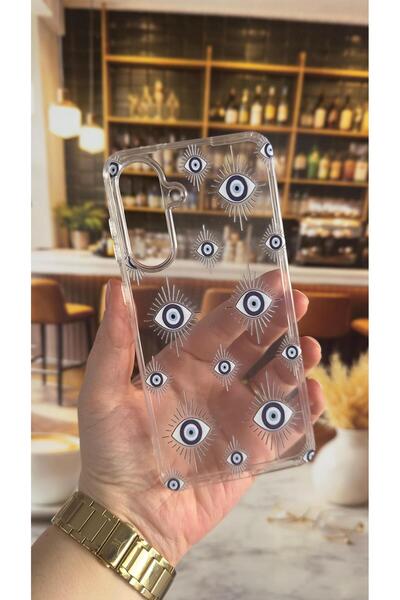 Vip Case Samsung A56 Compatible Evileye Patterned Transparent Shock-Absorbing...