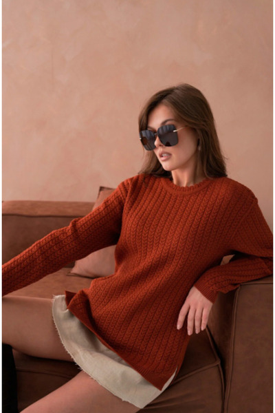 Stilmony Women's Round Neck Flexible Knitwear Hair Knitted Mother Wool Sweater