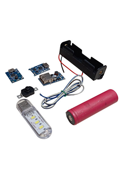 Devre Dünyası 3.7V 18650 Li-ion Pili Şarj Modülü ile 5V USB Çıkışlı Mini Powe...