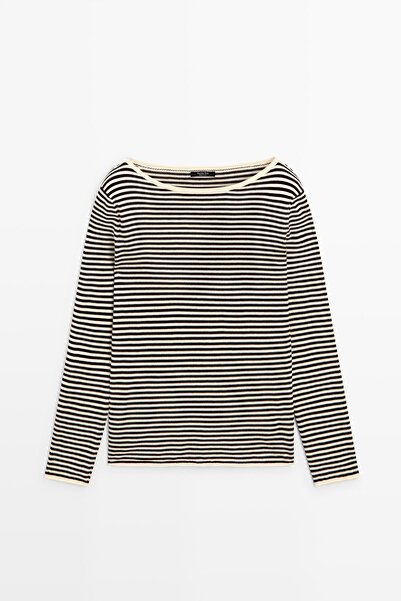 Massimo Dutti Long-sleeved striped knit jumper