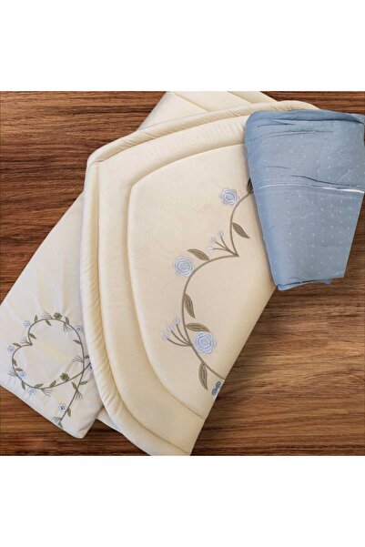 SALEH طقم سجاد طاووس ملكي مبطن بالاسفنج مع شرشف وبيت المصحف وخاتم تسبيح ومبخر...