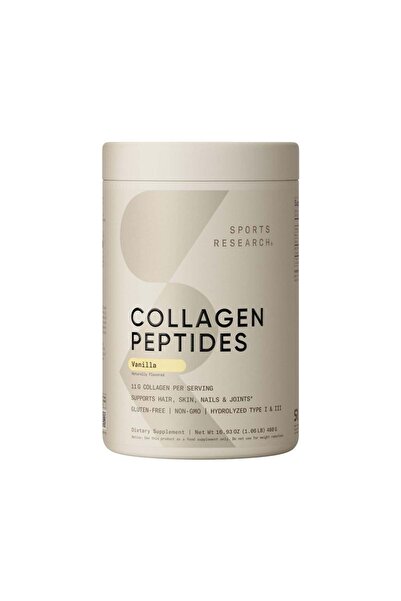 SPORT RESEARCH ببتيدات الكولاجين، 41 حصة، 1.05 رطل، بنكهة الفانيليا
