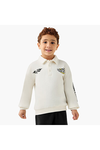 mattel Printed Polo Sweatshirt with Long Sleeves