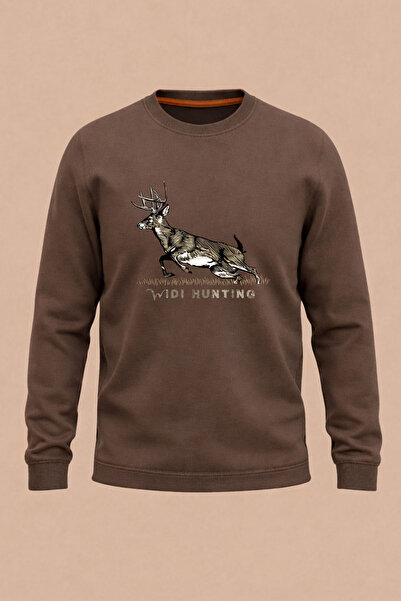 WİDİ Χειμερινό φούτερ Hunting Hunting Deer Hunt με τύπωμα Hunter Regular Fit ...
