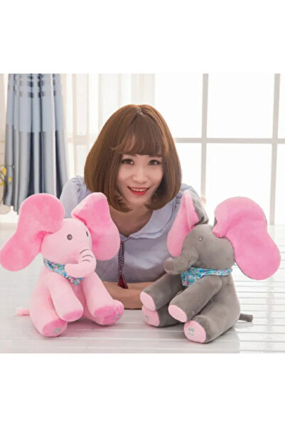 OEM Elephant plush Cucu Bau/Peek a Boo interactive toy 30 CM - Pink