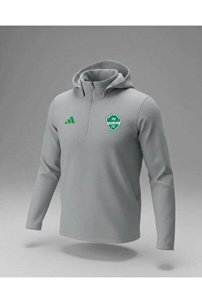 NO N4ME سويتر الأهلي الرمادي بقبعة 2026 | سويتر تدريب رجالي