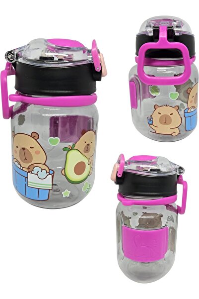 MINII MODZ Bunny Transparent Kids Water Bottle with Straw 500ml BPA-Free Plastic, School & Picnic Bottle for To