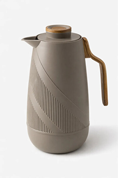 Urbanza Modern Insulated Serving Flask in Grey with Textured Body and Ergonom...