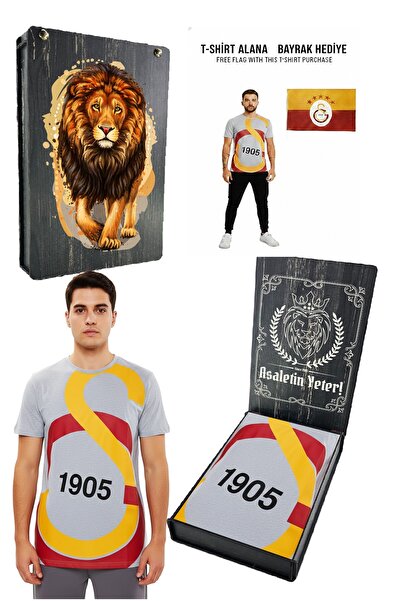 Galatasaray Світшот з великим логотипом Сірий футболка Прапор і UV-коробка в ...