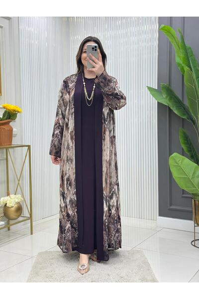 Modam Bella Plus Size Kimono Patterned Dress