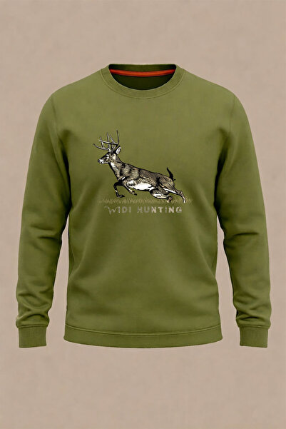 WİDİ Χειμερινό φούτερ Hunting Hunting Deer Hunt με τύπωμα Hunter Regular Fit ...