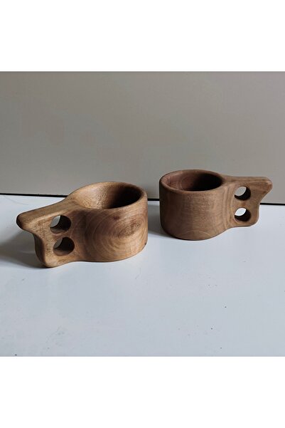 HOCABEYOĞLU Ceviz Ağacı Kuksa Bardak 2 li Set