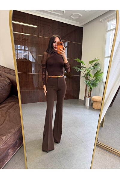 BOLESA GİYİM Likralı İspanyol Paça Kumaş Pantolon