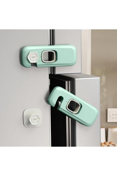 Bukela قفل أمان للأطفال - عبوة من قطعتين - أخضر زمردي *2