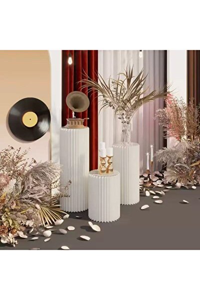 OEM Coloane din hartie pliabile,decor elegant pentru petreceri,set 3 dimensiu...