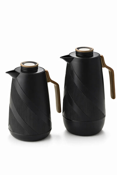 Urbanza 2-Piece Modern Insulated Serving Flask Set with Textured Body and Erg...