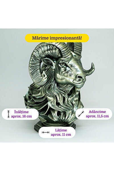 ZupZup Bust Berbec Zodie | Statuetă Horoscop | Finisaj efect argint