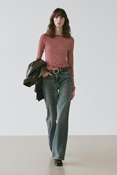 Massimo Dutti Uzun kollu çizgili tişört