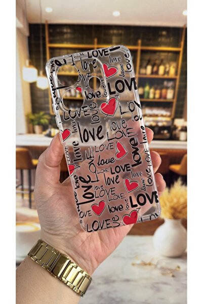 Vip Case Redmi Note 14 Compatible Love Letter Pattern Transparent Shock-Absor...