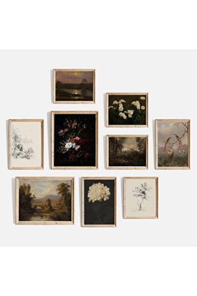 ALAYRA International مجموعة مطبوعات فنية جدارية مكونة من 9 قطع، ديكور عصري عت...