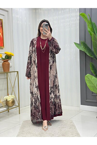 Modam Bella Plus Size Kimono Patterned Dress