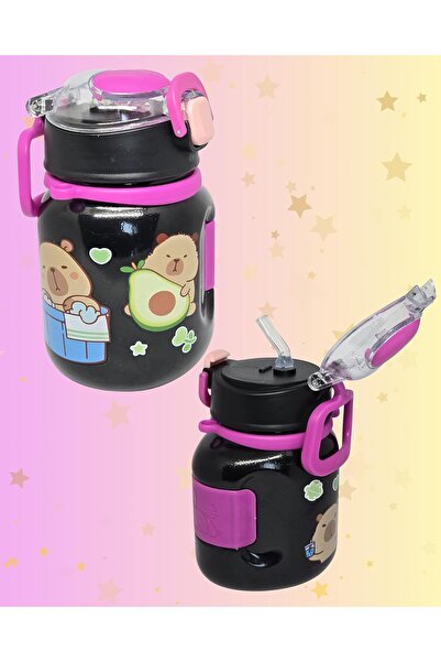 MINII MODZ Bunny Kids Water Bottle with Straw 500ml BPA-Free Plastic, School & Picnic Bottle for Toddlers – B