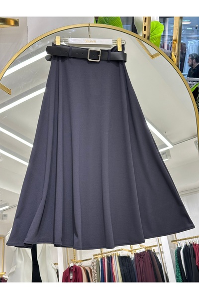 She Olive Kemerli Scuba Crepe Hijab Long Skirt – 90 cm |   Elegant & Flowy Cut