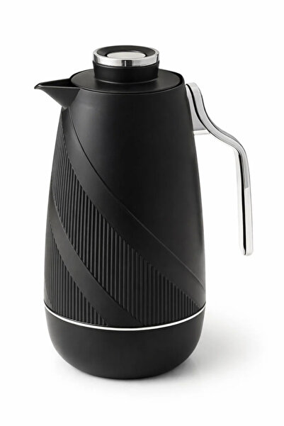 Urbanza Modern Insulated Serving Flask in Black with Textured Body and Sleek ...