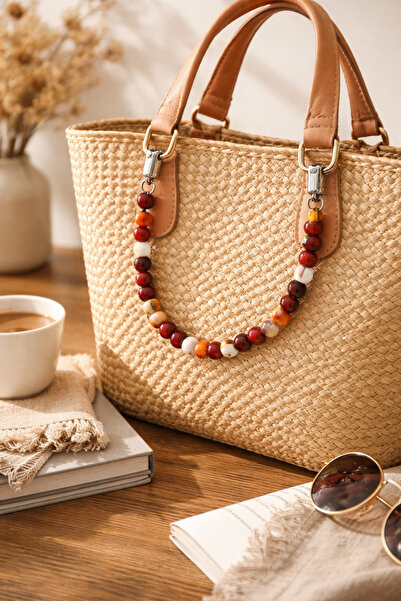 Minii Tuhafiye El Yapımı Boncuklu Çanta Sap Aksesuarı – Hasır ve Örme Çantala...