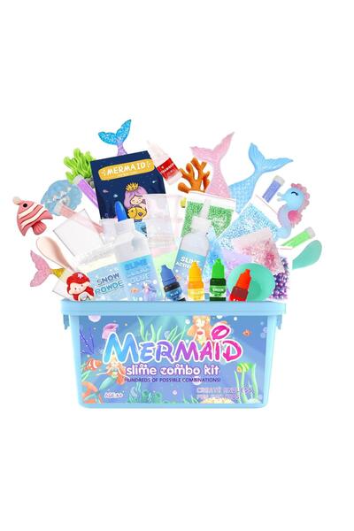 Bukela مجموعة صنع سلايم إبداعية بنفسك - طين الفقاعات - حورية البحر