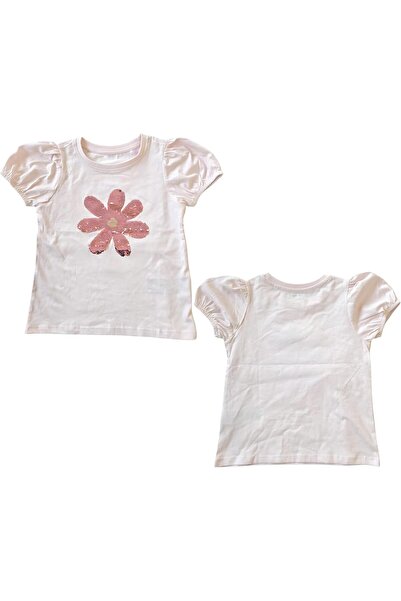 MINII MODZ Baby Girls Sequin Flower Top | Glitter Short Sleeve Shimmer Shirt ...