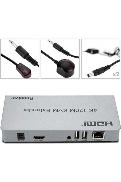 EXPOTECH EX-HDMI120KWM HDMI ve USB Verisini Cat6 Kablo Üzerinden Taşıyan Exte...