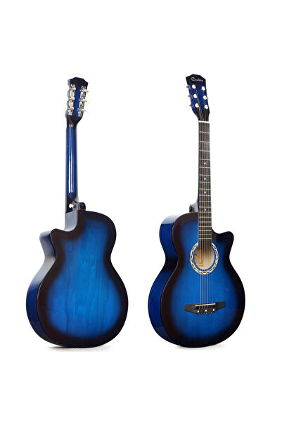 OEM Acoustic Guitar Blue 4/4 38" ( 95 x 35 cm ), for Beginners and Adults, Re...
