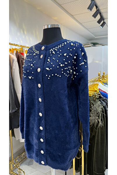 LUXURY Angora model incili taş detaylı ceket