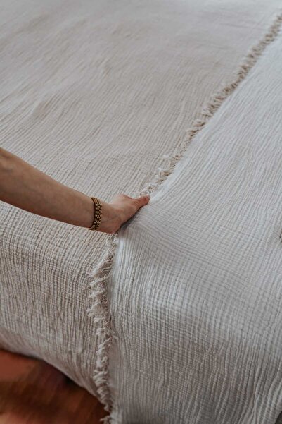 Mia Mina Home Baby Single Bedspread - Pique 4 Layer Muslin 100% Cotton Fringe...