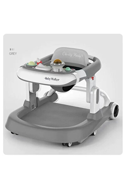 OEM Premergator reglabil pe inaltime, cu roti de silicon, Baby Walker - Gri